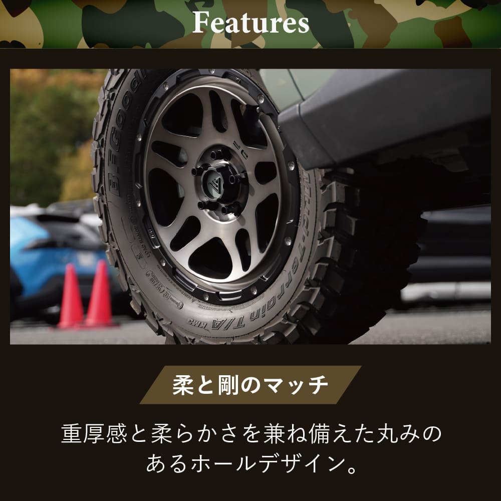 DELTA FORCE OVAL 16x6.0J 5/139.7 -5 hab 108.8φマットブラック